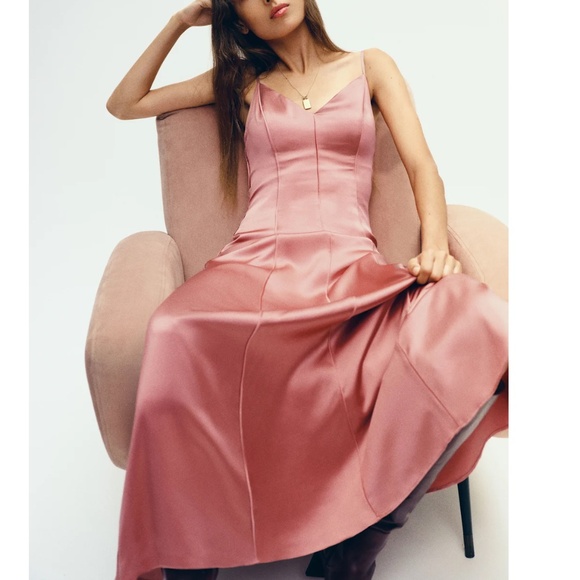 Reformation Lya Pink Silk Dress Size 4 - Picture 1 of 16